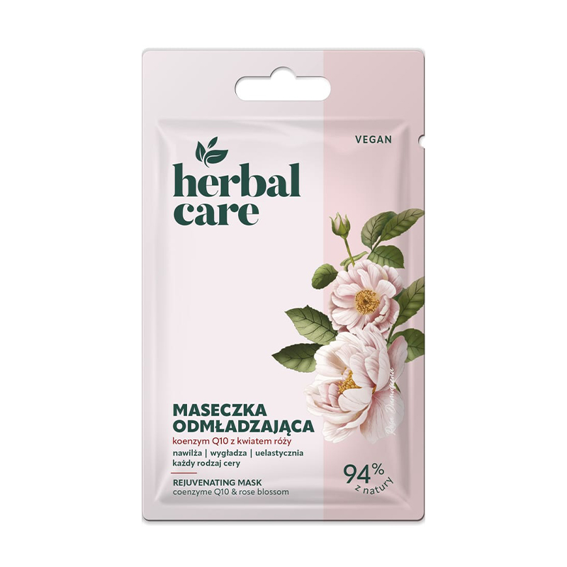 Омолоджувальна маска для обличчя Farmona Herbal Care Rejuvenating Mask з коензимом Q10 та квітами троянди, 7 г